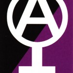 Schwarzer Tresen mit Input zum Thema Anarchafeminismus