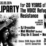 Soliparty for 20 Years of The VOICE Refugee Resistance