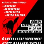 Demo! Gewerkschaftsfreiheit statt Klassenjustiz!