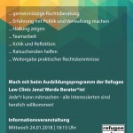 Infoabend: Ausbildungsprogramm zur Berater*in im Flüchtlingsrecht