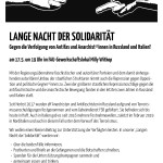 Lange Nacht der Solidarität - Solidarität mit den verfolgten Antifaschist*innen und Anarchist*innen in Russland und Italien