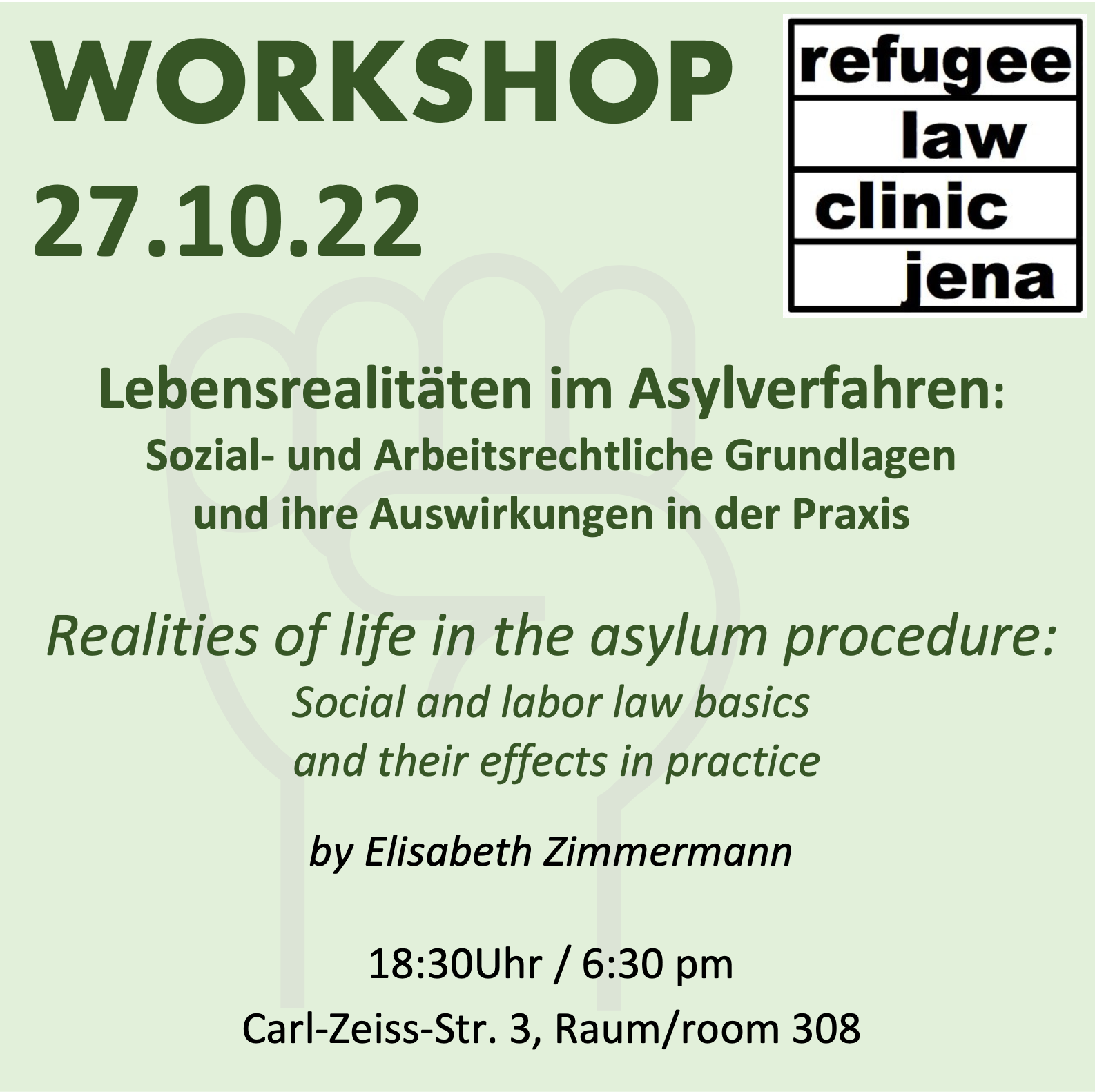 Workshop: Lebensrealitäten im Asylverfahren / Realities of life in the asylum procedure