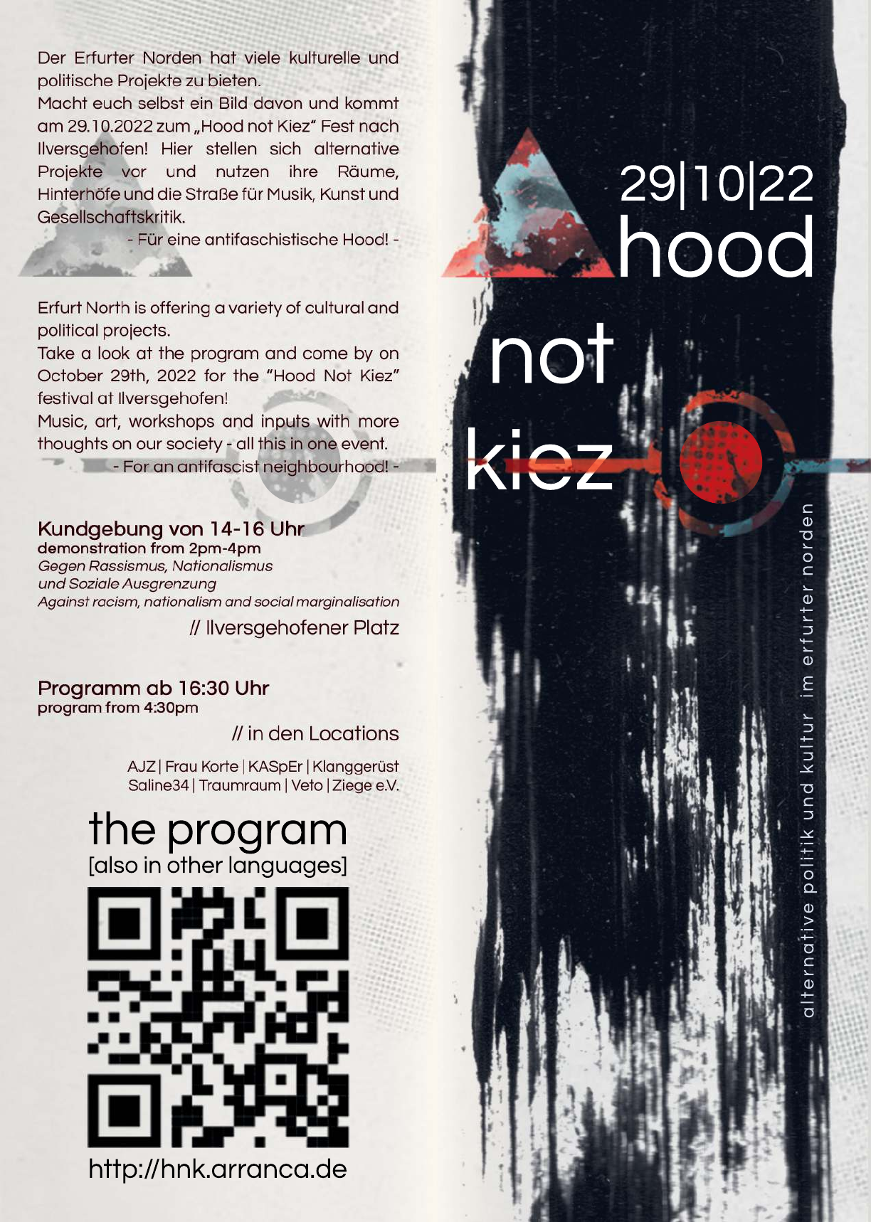 hood not kiez – Stadtteilfest und Kundgebung