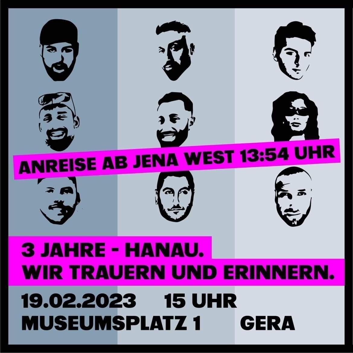 Gedenkveranstaltung in Gera: 3 Jahre Hanau!