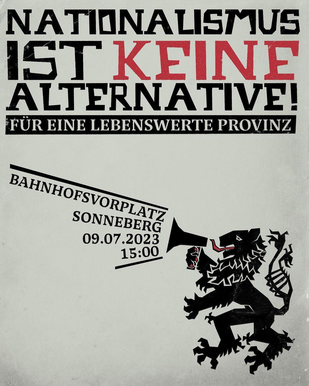 Demo in Sonneberg: "Nationalismus ist keine Alternative – Für eine lebenswerte Provinz"