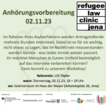 Workshop: Anhörungsvorbereitung für das BAMF-Interview