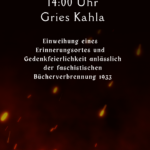 Einweihung eines  Erinnerungsortes und Gedenkfeierlichkeit anlässlich der faschistischen Bücherverbrennung 1933