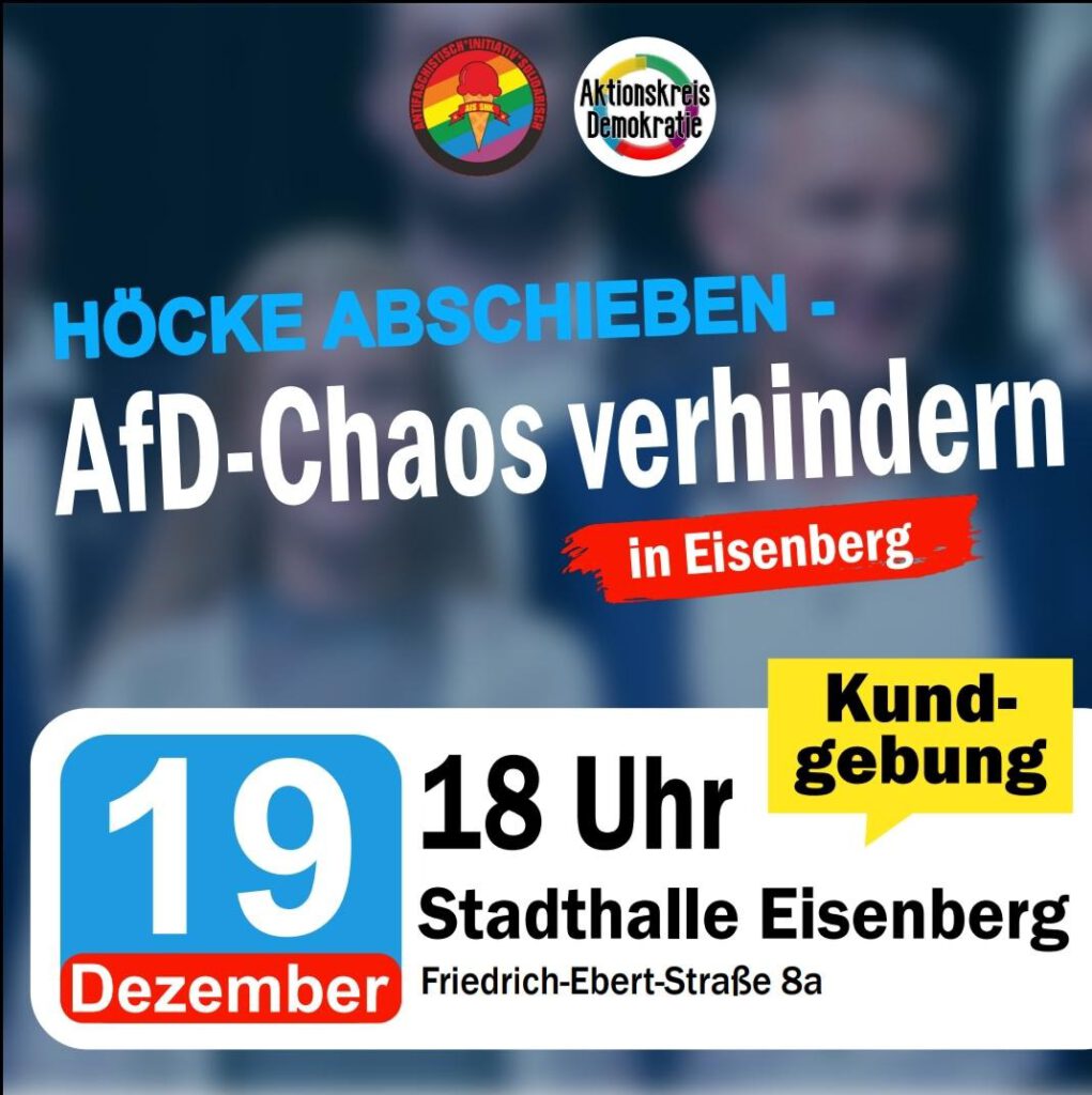 Kundgebung in Eisenberg : AfD-Chaos verhindern!