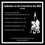 Gedenken an die Ermordeten des NSU