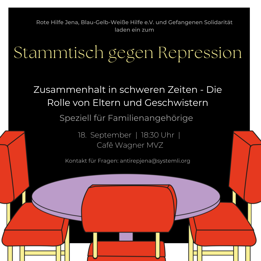 Stammtisch gegen Repression im September