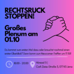 Rechtsruck Stoppen - Solidarisch in Thüringen: Komm zum Plenum am 01.10.24