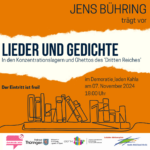 Musikalischer Vortrag mit Jens Bühring:  „Lieder und Gedichte in den Konzentrationslagern und Ghettos des ‘Dritten Reiches‘“