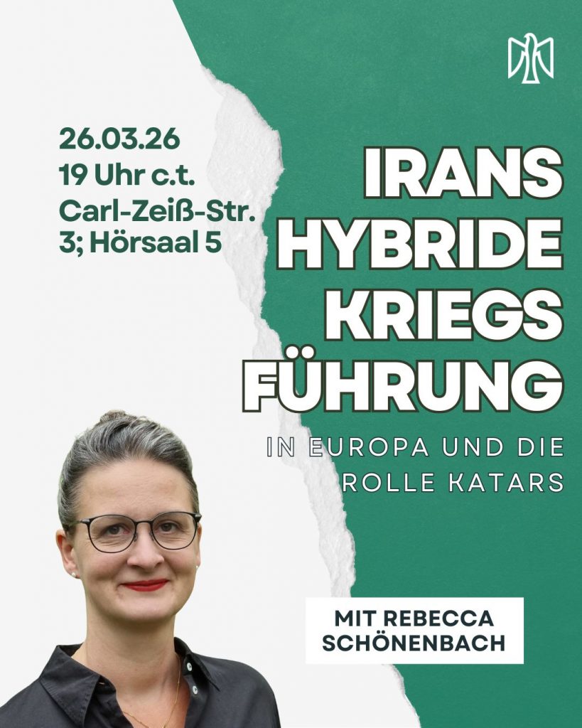 Irans hybride Kriegsführung in Europa und die Rolle Katars (Vortrag und Diskussion) mit Rebecca Schönenbach